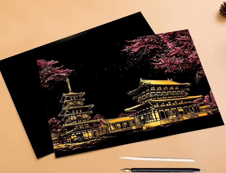 ArtNest™ Colourburst Scratch Art - Blossoms in Japan