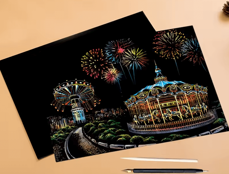 ArtNest™ Colourburst Scratch Art - Twilight Carousel