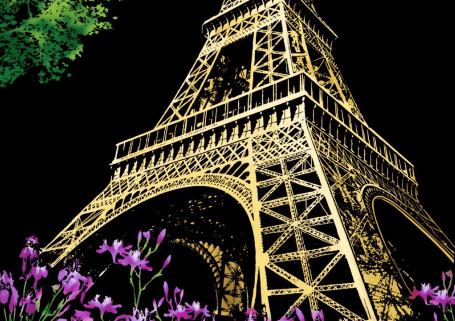 ArtNest™ Colourburst Scratch Art - Flowers in Paris