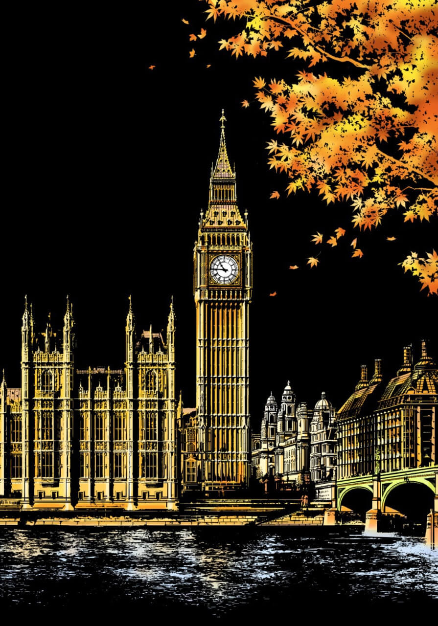 ArtNest™ Colourburst Scratch Art - Big Ben in London