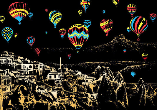 ArtNest™ Colourburst Scratch Art - Balloons of Cappadocia