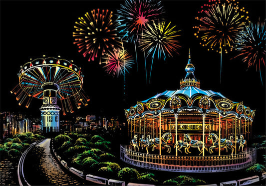 ArtNest™ Colourburst Scratch Art - Twilight Carousel