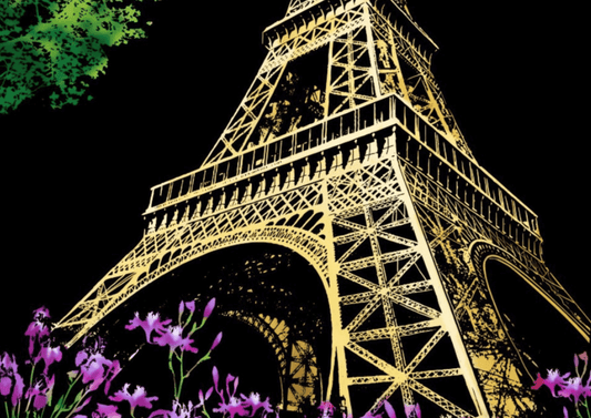 ArtNest™ Colourburst Scratch Art - Flowers in Paris