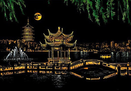 ArtNest™ Colourburst Scratch Art - Hangzhou West Lake