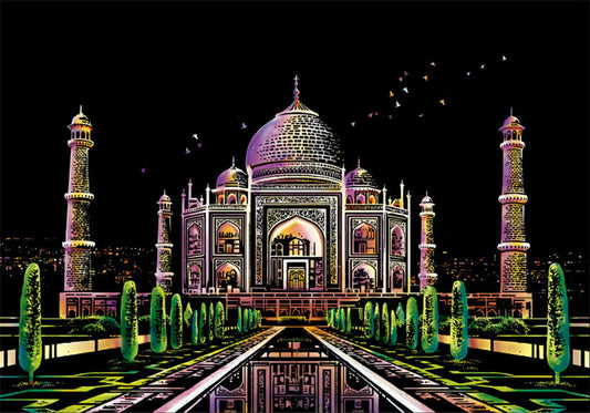 ArtNest™ Colourburst Scratch Art - Eternal Taj Mahal
