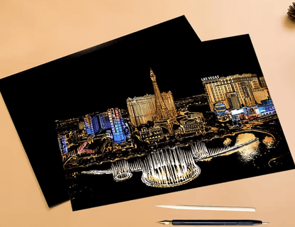 ArtNest™ Colourburst Scratch Art - Vegas Lights