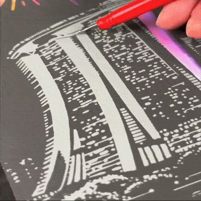 ArtNest™ Colourburst Scratch Art - Neon Nights in Singapore
