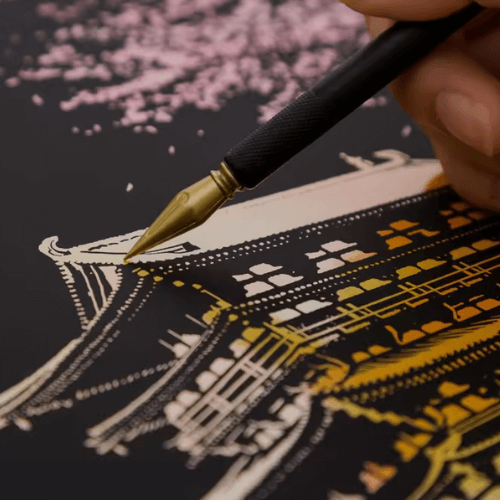 ArtNest™ Colourburst Scratch Art - Blossoms in Japan